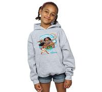 Disney Girls Moana and Maui Wave Hoodie Sport Grey 7-8 Years