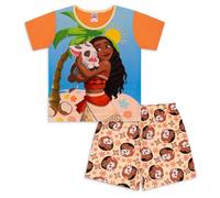 Disney Girls Moana Pyjamas Set - Soft Cotton Short Sleeve Pjs Sleepwear for Kids - Breathable & Colourful Design Multicoloured