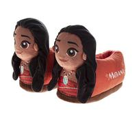 Disney Girls Moana Slippers - Princess Moana Plush Fuzzy Slippers (Girls/Girls), Orange Brown, 29 EU