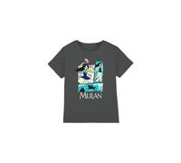 Disney Girl's Mulan Action Panels T-Shirt Charcoal | Size: 12-13 Years Disney Charcoal 12-13 Years