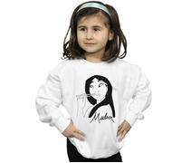 Disney Girl's Mulan Chopsticks Sweatshirt in White | Size: 12-13 Years Disney White 12-13 Years