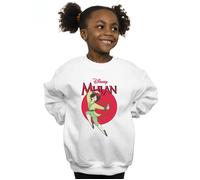 Disney Girl's Mulan Dragon Circle Sweatshirt in White | Size: 12-13 Years Disney White 12-13 Years