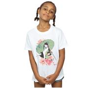 Disney Girl's Mulan Magnolia Collage Cotton T-Shirt in White | Size: 9 Years Disney White 9 Years