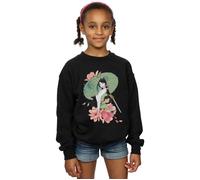 Disney Girl's Mulan Magnolia Collage Sweatshirt in Black | Size: 3-4 Years Disney Black 3-4 Years