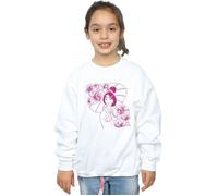 Disney Girl's Mulan Mono Magnolia Sweatshirt in White | Size: 3-4 Years Disney White 3-4 Years