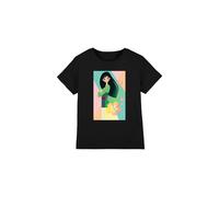 Disney Girl's Mulan Simplistic Illustration T-Shirt Black | Size: 12-13 Years Disney Black 12-13 Years
