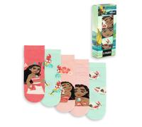 Disney Moana Girls Multicoloured Calf Socks Set of 5 | Various Patterns for Everyday Wear | Character Socks for Kids | Fun Movie-Themed Accessories Merch - 6-8.5 UK Child