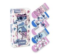 Disney Girls Multicoloured Multi Character Calf Socks Set of 5 - 4-6.5 UK Child