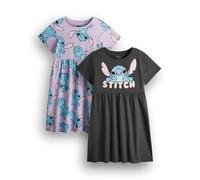 Disney Girls Multicoloured Stitch Character 2 Pack Dress - 7-8 Years