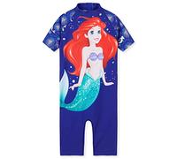 Disney Girls One Piece Swimming Costume, Full Kids Swimsuit - Girls Gifts (Blue Ariel, 4-5 Years)
