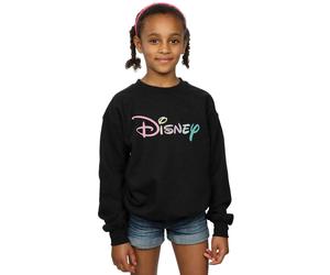 Disney Girl's Pastel Logo Sweatshirt in Black | Size: 7-8 Years Disney Black 7-8 Years
