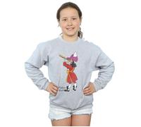 Disney Girl's Peter Pan Classic Captain Hook Sweatshirt in Grey | Size: 12-13 Years Disney Grey 12-13 Years