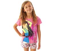 Disney Girls Pink Mulan Short Sleeve Short Leg Pyjama Set - 9-10 Years