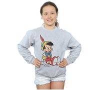 Disney Girl's Pinocchio Classic Pinocchio Sweatshirt in Grey | Size: 9 Years Disney Grey 9 Years