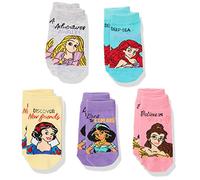 Disney Girls Princess 5 Pack Shorty Socks Casual, Assorted Multi, 5-7.5 UK