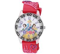 Disney Girls' Princess Analog Quartz Watch with Plastic Strap, Pink, 16 (Model: WDS000851)