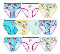 Disney Girls' Princess Little Mermaid 100% Combed Cotton Underwear Panties Sizes 2/3t, 4t, 4, 6 and 8 Briefs, 10-Pack Ariel, 4 Years (Pack of 10)