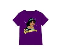 Disney Girl's Princess Jasmine Face Girls T-Shirt, Purple | Size: 12-13 Years Disney Purple 12-13 Years