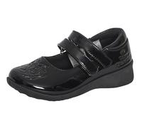 Disney Girls Princess School Shoes for Kids Black Patent Party Shoes Easy Fasten Straps