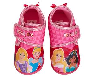 Disney Girls Princess Slipper Booties Toddler First Walking Slippers Kids Easy Fasten Nursery House Shoes Pink 6 UK Child/EU 23