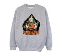Disney Girl's Pumpkin Spice Evil Queen Villains Sweatshirt in Grey | Size: 7-8 Years Disney Grey 7-8 Years