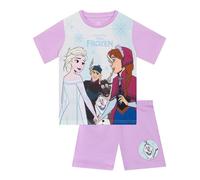 Disney Girls Pyjamas, Short Sleeve Frozen Pyjamas, Kids Pjs For Summer, Cute Girls' Pyjama Sets, Purple 6-7 Years