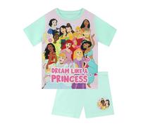 Disney Girls Pyjamas, Short Sleeve Princess Pjs, Kids Pjs For Summer, Cute Girls' Pyjama Sets, Green 2-3 Years