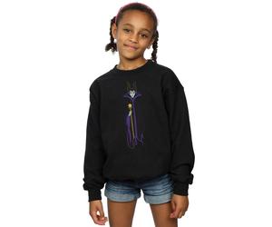 Disney Girl's Sleeping Beauty Classic Maleficent Sweatshirt in Black | Size: 12-13 Years Disney Black 12-13 Years