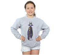 Disney Girl's Sleeping Beauty Classic Maleficent Sweatshirt in Grey | Size: 12-13 Years Disney Grey 12-13 Years