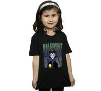 Disney Girls Sleeping Beauty Maleficent Montage T-Shirt Black 7-8 Years