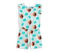 Disney Moana Girls Playsuit in Light Blue | Floral Sleeveless Outfit with Ruffle Detail | Casual Summer Wear with Pockets | Movie Character Apparel for Children - 2-3 Years