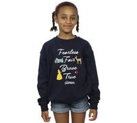 Disney Girls Snow White Fearless Brave True Fair Sweatshirt Navy Blue 5-6 Years