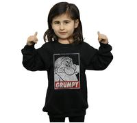 Disney Girl's Snow White Grumpy Dwarf Poster Sweatshirt in Black | Size: 9 Years Disney Black 9 Years