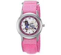 Disney Girls' Stainless Steel Japanese Quartz Watch with Nylon Strap, Pink, 16 (Model: WDS000962)