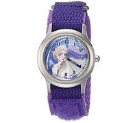Disney Girls' Stainless Steel Japanese Quartz Watch with Nylon Strap, Purple, 16 (Model: WDS001019)