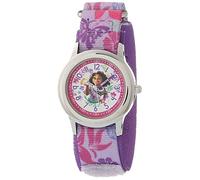 Disney Girls' Stainless Steel Japanese Quartz Watch with Nylon Strap, Purple, 16 (Model: WDS001035)