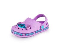 Disney Lilo & Stitch Girls Clogs | Kids Slip On Footwear with Stitch Novelty Charms in Purple | Character Indoor & Outdoor Sandals Sliders with Adjustable Strap | Movie Film Merchandise Gift