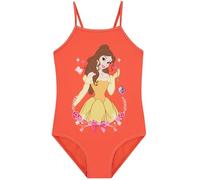 Disney Girls Swimming Costume, Beauty and The Beast Girls Swimsuit, Princess Kids Swimming Costume, Orange 7-8 Years