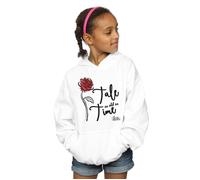 Disney Girl's Tale As Old As Time Rose Hoodie in White | Size: 9 Years Disney White 9 Years