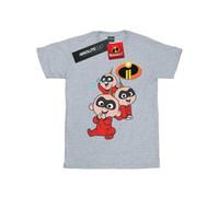 Disney Girl's The Incredibles Jak Jak Cotton T-Shirt in Grey | Size: 7-8 Years Disney Grey 7-8 Years