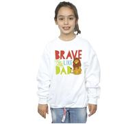 Disney Girl's The Lion King Brave Like Dad Sweatshirt in White | Size: 5-6 Years Disney White 5-6 Years