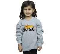 Disney Girl's The Lion King Daddy Is King Sweatshirt in Grey | Size: 7-8 Years Disney Grey 7-8 Years