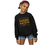 Disney Girl's The Lion King Hakuna Matata Sweatshirt in Black | Size: 12-13 Years Disney Black 12-13 Years