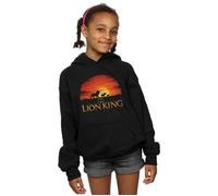 Disney Girl's The Lion King Movie Sunset Logo Hoodie in Black | Size: 3-4 Years Disney Black 3-4 Years