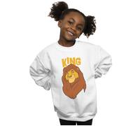 Disney Girl's The Lion King Mufasa King Sweatshirt in White | Size: 3-4 Years Disney White 3-4 Years