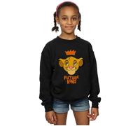 Disney Girl's The Lion King Simba Future King Sweatshirt in Black | Size: 5-6 Years Disney Black 5-6 Years