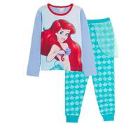 Disney Girls The Little Mermaid Ariel Pyjamas Princess Dress Up Full Length Novelty Pjs with Glitter Lounge Pants