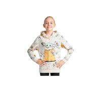 Disney Stitch Hoodie for Girls Teens, Warm Hooded Sweatshirt Soft Fashion Jumper Casual Activewear Long Sleeve Pullover Stitch Gifts (Cream Baby Yoda, 11-12 Years)