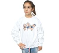Disney Girl's Three Little Pigs Having Fun Sweatshirt in White | Size: 7-8 Years Disney White 7-8 Years