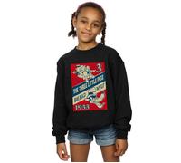 Disney Girl's Three Little Pigs & The Big Bad Wolf Sweatshirt in Black | Size: 3-4 Years Disney Black 3-4 Years